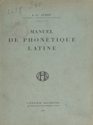 cover image of Manuel de phonétique latine